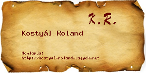 Kostyál Roland névjegykártya